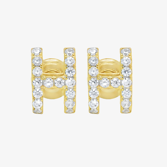 Gold Letter H Earrings