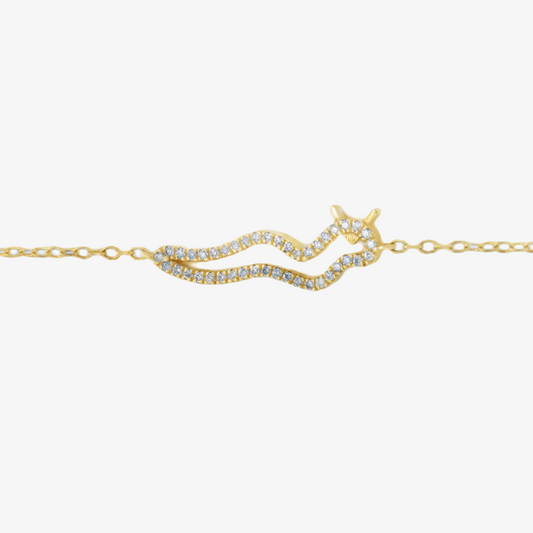 Gold Hieroglyphic 'F' Bracelet
