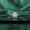Radiant Cushion Halo Ring 18k