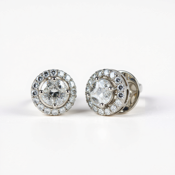 18k Halo Stud Earrings